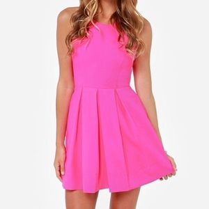 Lulus neon pink mini dress